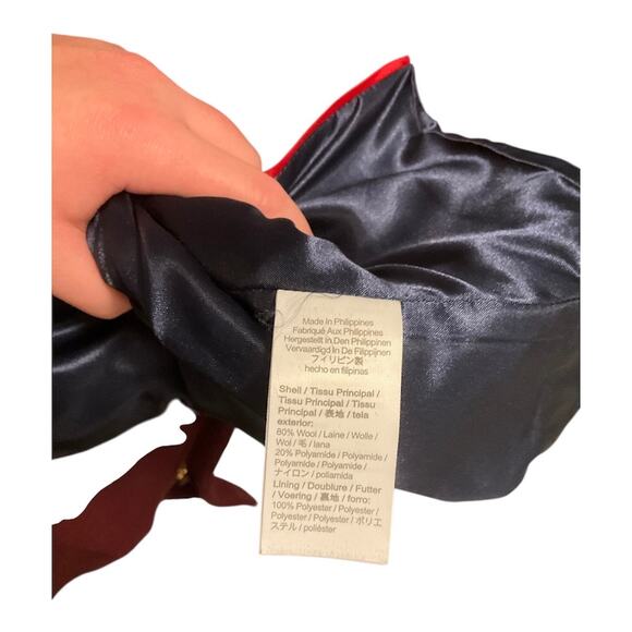 J. Crew Cocoon Coat Italian Stadium Nello Gori 10 Wool Maroon - Picture 5 of 5